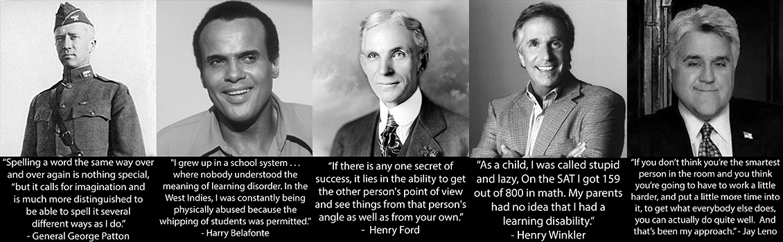 Five black-and-white portraits with inspirational quotes.